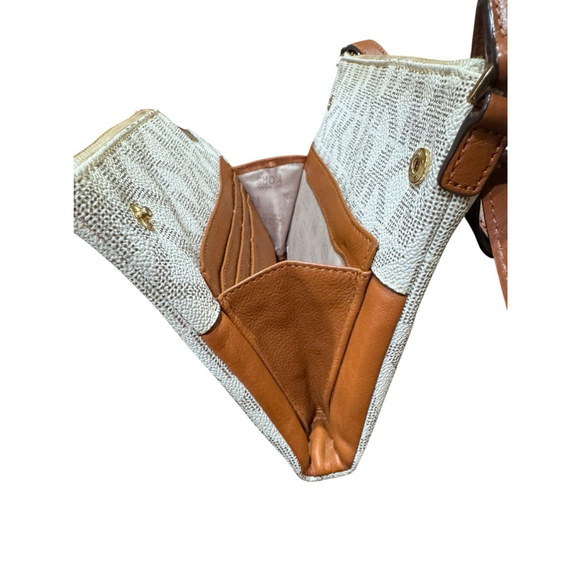 Michael Kors Fulton Large White,Gray Signature Logo Crossbody Bag - Picture 9 of 16